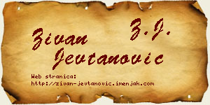 Živan Jevtanović vizit kartica